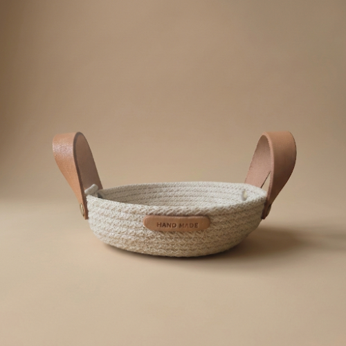 Panera chica con manijas en cuero