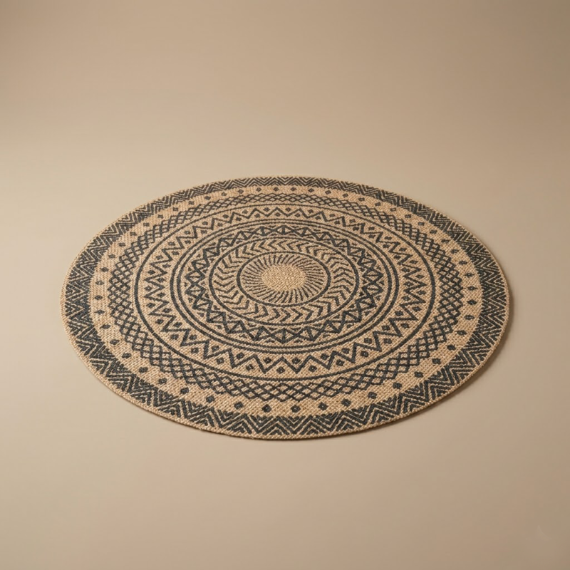 Individual de arpillera redondo mandala BOHO 36cm