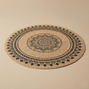 Individual de arpillera redondo mandala ZEN 36cm