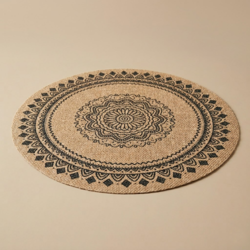 Individual de arpillera redondo mandala ZEN 36cm