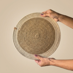 Individual redondo combinado yute + hilo 32cm