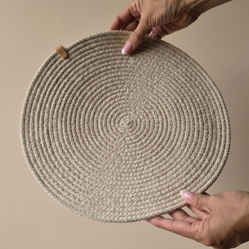 Individual redondo de hilo rustico 32cm