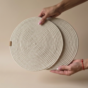 Individual redondo de hilo de algodón 29cm