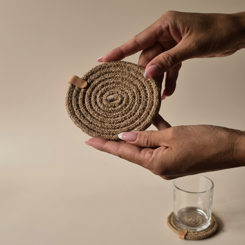 Posavaso de yute 11cm