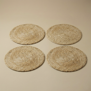 Set x4 individuales redondos de YUTE de 30 cm