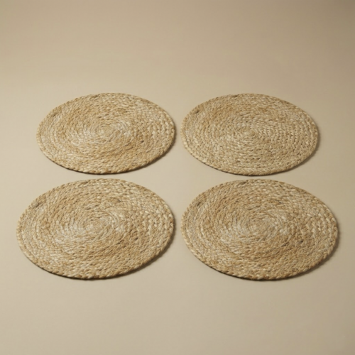 Set x4 individuales redondos de YUTE de 30 cm