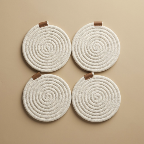 Set x4 posavasos hilo algodón 11cm
