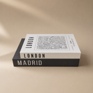 Set x2 cajas organizadoras Libros decorativos Madrid y London