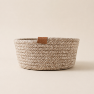 Cesto circular beige melange 17x8