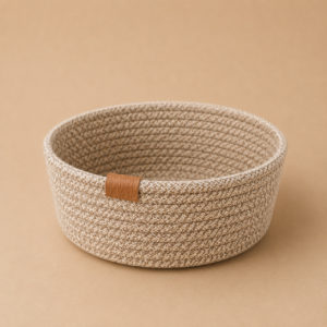Cesto circular beige melange 17x8