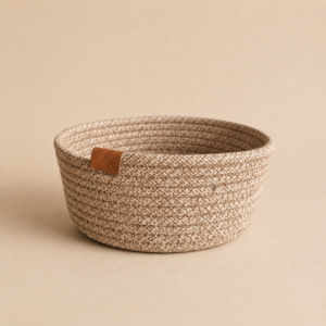Cesto circular beige melange 17x8