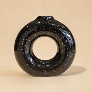 Set X2 Florero Dona de cerámica negro 20x20x6 - 15x15x4,5