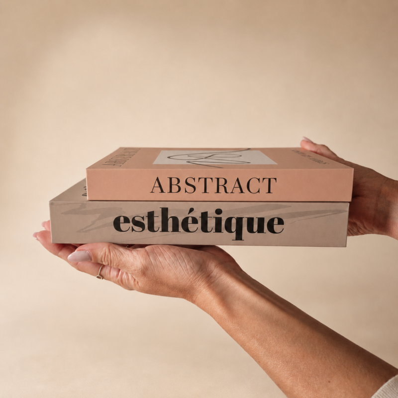 Set x2 cajas organizadoras Libros decorativos Esthetique