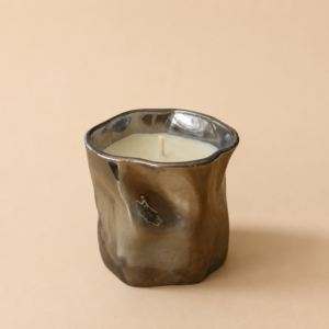 Vela de soja vaso irregular tornasol Naranja & Canela