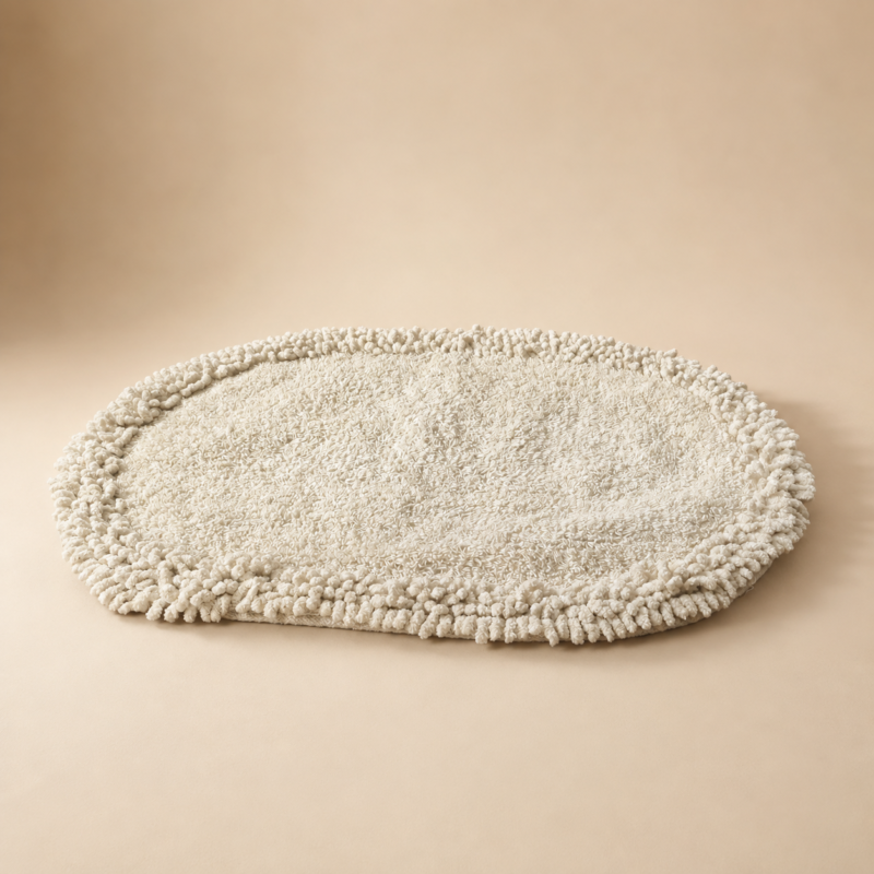 Alfombra antideslizante para baño ovalada 60x40cm