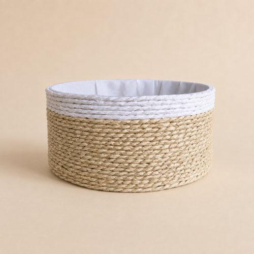 Cesto circular combinado de yute 17,5x7,5