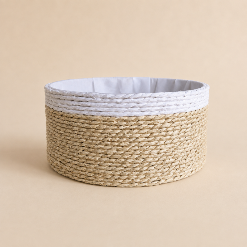 Cesto circular combinado de yute 17,5x7,5
