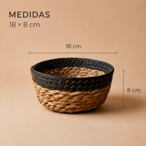 Panera seagrass bode negro 18x8cm