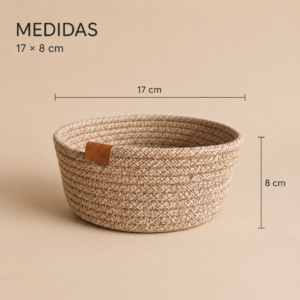 Cesto circular beige melange 17x8