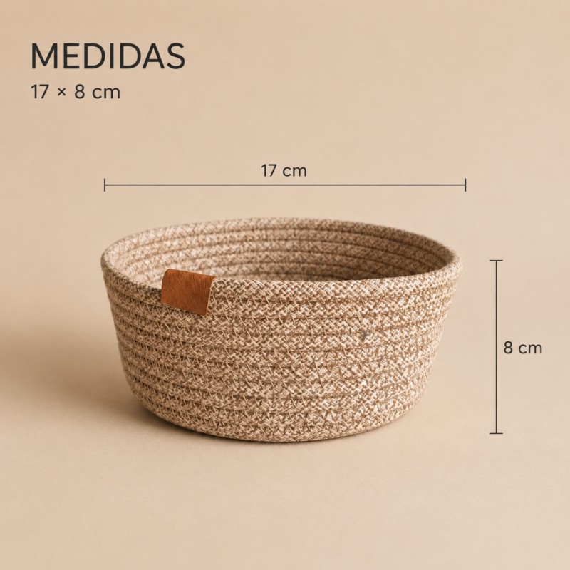 Cesto circular beige melange 17x8