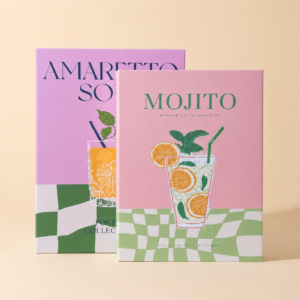 Set x2 cajas organizadoras Libros decorativos Drinks