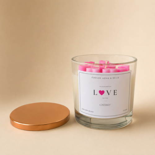 Vela de soja Tennesse liso Cherry - Love edition